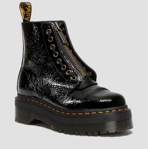 Dr Martens Sinclair Distressed Patent Leather Platform boots